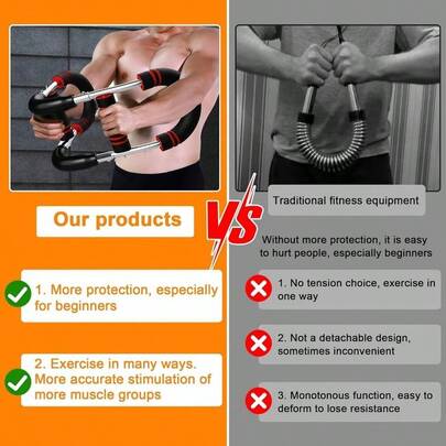 Arm Trainer For Men Chest Workout Equipment Adjustable Resistance Portable Home Gym Exercise Machine For Strength ...