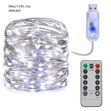 3m/5m/10m/20m/30m Luci a Fata LED, Luci a Stringa Lampeggianti USB Collegate a Fili d'Argento con Telecomando 8 Modalità Luci Cielo Stellato per Esterno, Decorazione Fai-da-Te per Feste, Matrimoni, Natale (Bianco Caldo/Colorato/Bianco) Filo di Rame Puro 8 Modalità con Telecomando