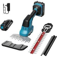 GARTOL Hedge Trimmer Cordless 2-In-1, 12'' Bush Trimmer & 20V Battery Powered Grass Shears With Battery & Charger, Lock, Fast Blade Change, Electric Hedge Shears Compatible With 18V Makita Batteries - 1 - 查看 8