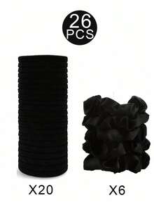 Elásticos de cetim para mulheres [sem danos], elásticos de cabelo antifrizz para dormir, elásticos de seda macios para cabelos grossos, prendedores de rabo de cavalo sem costura, 17 peças em cores sortidas, acessórios para cabelo, elásticos de cabelo, corda de cabelo