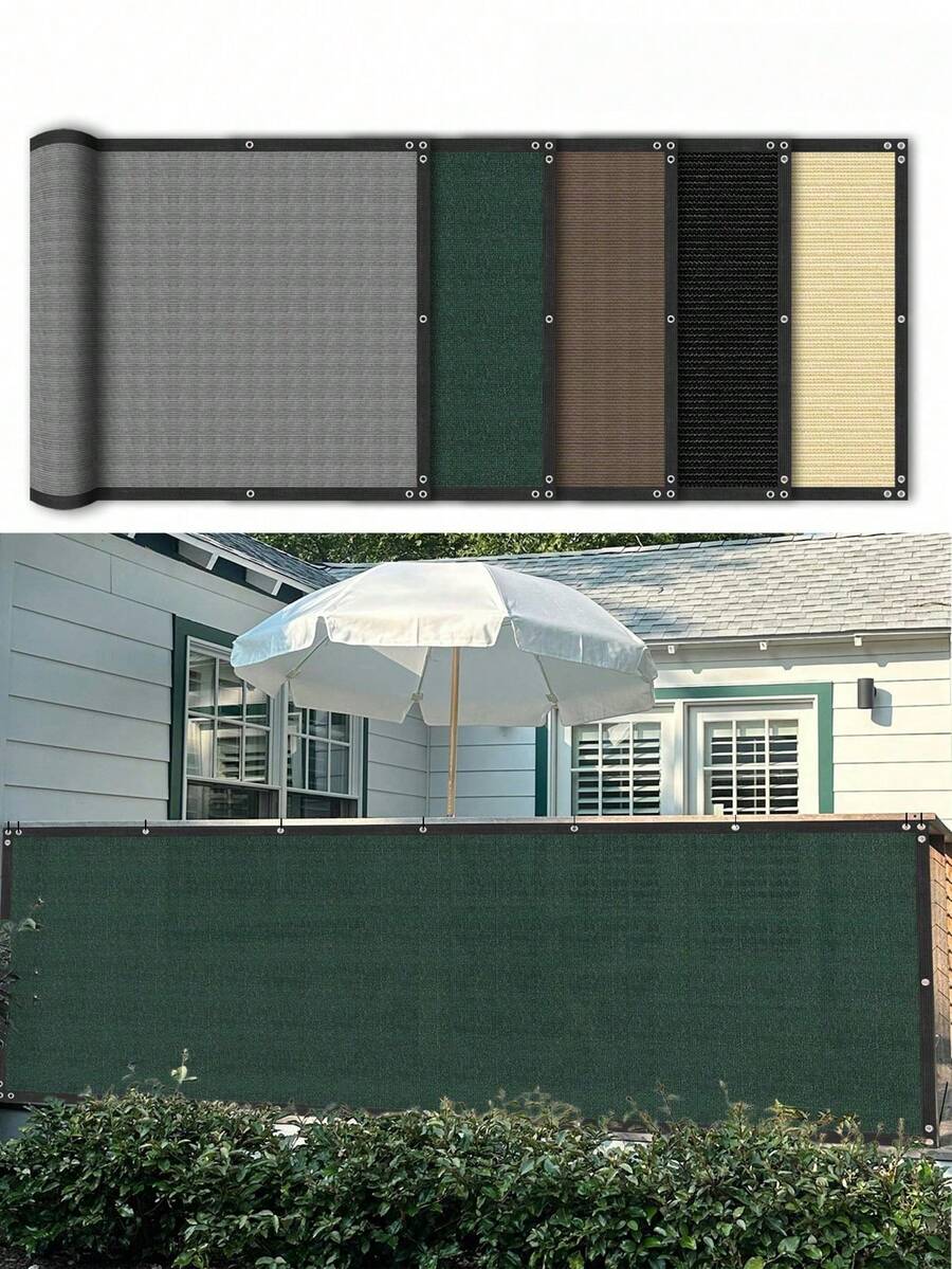 Verschlüsselter gewebter Balkon Sichtschutzschirm, Außen Beschattungs Trennwand, Schnellmontage Umrandung für Pavillon/Flur/Hof, UV-beständiges Design mit verstärkten Ringen, Terrassen/Hof Sonnenschutzvorhang, inklusive professionellem Montagezubehör, einzeln verkauft