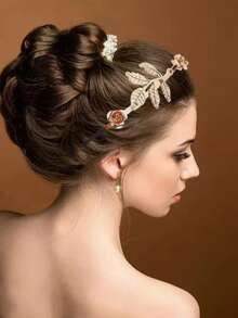 Bandă minimalistă cu venă aurie, accesoriu de păr luxos cu textură metalică, bandă elegantă în stil francez pentru purtare zilnică