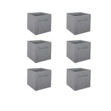 13"X13"X13" 12-Pack Foldable Storage Bins Collapsible Closet & Toy Organization Boxes Space Saving Fabric Cubes For Shelves Gray - Xám - Xem 7