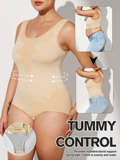 1 pièce Gaine amincissante grande taille pour femmes, contrôle du ventre, combinaison moulante sans couture, levage des fesses