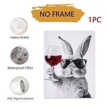 1 tranh in canvas hình thỏ Cheers Bunny hiện đại tối giản - Trang trí tường không khung cho phòng khách, phòng ngủ, văn phòng, hành lang, nhà bếp - Nhiều màu - Xem 9