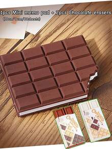 4/2/1pc Chocolate Erasers, Super Mini Realistic Design Unique Cleaning Tools School Stationery, Student Reward Gift