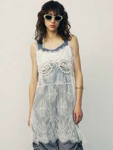 DEKUNER 时尚镂空露背胸链，甜美可爱少女风串珠吊带背心 YK2 设计，适合约会、日常穿着和街拍穿搭 - 白色 - 查看 6