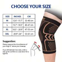 1pc Copper Fiber Knee Pad - Breathable Knee Sleeve, Stabilizes Patella, Designed For Daily Use, Elastic Compression Knee Brace - Bronze - View 11