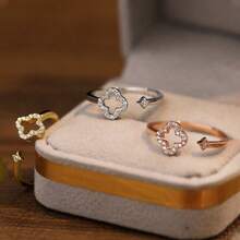 1pc Women's Stylish Basics Flower Hollow Open Ring,Suitable For Daily Wear Commuting School Parties Festival Celebrations Etc.