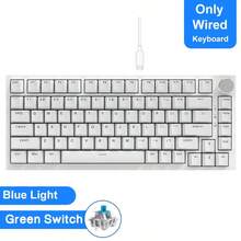 AJAZZ AK820 75% Layout Wired Mechanical Gaming Keyboard, With Volume Knob, South-Facing LED, PBT Keycaps, Programmable RGB Hot-Swappable Switches, Ergonomic Design, Detachable USB-C Cable, Keycap Puller Included - Dual-Hand Use; AK820