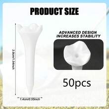50pcs Golf Tees, Plastic Short Golf Tees 1-1/2 Inch Bulk Golf Tees Golf Training Accessories Golf Practice Tool For Irons, Par Threes, Hybrids ﻿ - White - View 4