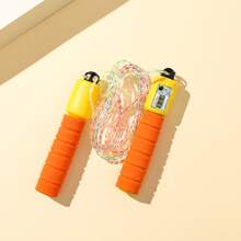 1pc 2.5m Long Foam Counting Jump Rope, Anti-Slip Handles Aerobic Exercise Rope, PE Exam Sports Training Equipment, Precise Counting Fitness Jump Rope, Home Fat Burning Tool, Suitable For Student Training, PE Class Jump Rope