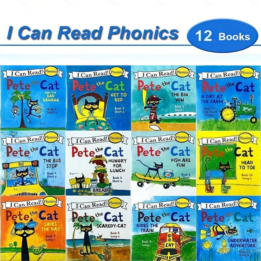 12 Phonics Learning Books, Including Vowels, I Can Read, Pat The Cat, English Picture Pocket Book Bedtime Story ReadingAn Educational Book Suitable For Early Readers, Schools, And Family Language Development.Halloween - 12 cuốn sách - Xem 1