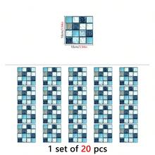20pcs Mosaic Tile Stickers, Thick PVC Wall Decals, Waterproof And Oil-Proof, Suitable For Bathroom, Kitchen Backsplash