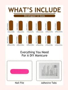 24pcs Long Bow Glitter Flower Nail Stickers With Press-On Nails, Cute Jelly Gel And Nail File Included For All Women - 彩色 - 查看 4