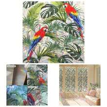 Tropical Parrots and Leaves + 16.92"X78.74"/43X200CM