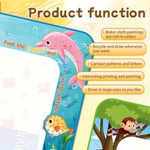 神奇水彩画垫，超大水彩画布涂鸦玩具套装，画板，儿童益智玩具，儿童礼物，多种尺寸（包含画布、画笔、描图纸）（随机颜色：黄色、绿色、粉色水彩笔） - 彩色 - 查看 5