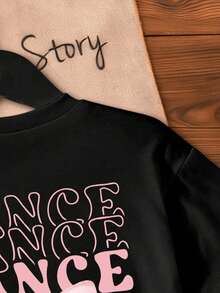 女童蝴蝶结印花短袖休闲上衣，夏季 - 黑色 - 查看 7