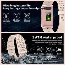 LIGE Fashionable New Smart Bracelet, Screen-Less Design, Waterproof, Multiple Exercise Modes, Exercise Tracking Records, Sleep Monitoring - Pink E - View 7