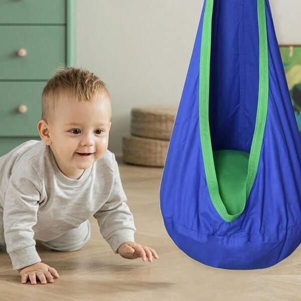 Kids Pod Swing Seat, Hanging Pod Swing Chair With Inflatable Pillow, Sensory Swing Chair For Outdoor And Indoor,C...