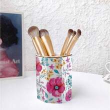 Large Capacity Colored Pen Holder Desk, Ceramic Pencil Holder Pen Cup Marker Holder Floral Brush Holders, Desk Accessories Workspace Organizers Home, School OfficePink White - Purple Red - View 8