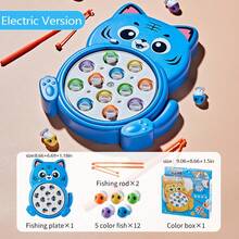 Festive Dino Fishing Game: Play And Drop Resistant,Plastic, Ages 3-6,Electric Fishing Reel, Magnetic Fishing Toy With Random Color Fish And Accessories!(Requires Two No. 5 Batteries To Be Provided)