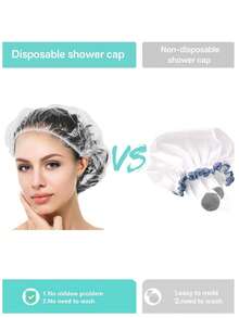 100pcsTransparent Disposable Non Wash Shower Cap, Waterproof Elastic Shower Cap, Thick, Large, High Elastic Shower Cap, Used For Bathing And Hair Care, Easy To Carry During Travel Back To School