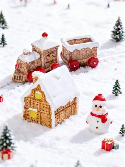 4pcs Christmas Gingerbread Man Pendant, Resin Candy Decoration Set, DIY Christmas Tree Decoration, Christmas Pendant, Christmas Gift, Christmas Party, Home Decoration, Exquisite Gift Box