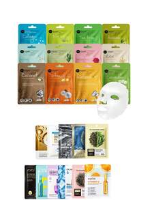 11PCS abrillantamiento máscara de fruta, colección de fruta fresca, fresde arroz de granada aguacate limón té verde lichi pepcumber Kiwi miel máscara Facial, hidratante, hidratante, anti-envejecimiento, abrillantador, calm, receta de máscara Facial de Corea para mujeres y hombres, cuidado de la piel y cuidado de la piel Facial - Multicolor - Ver 3