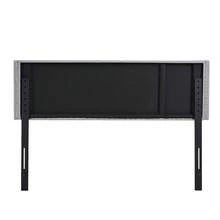 VECELO Adjustable Linen King Headboard With Wingback, Tufted Upholstered Design For King Or Queen Bed, Nailhead Trim,Grey - 灰色 - 查看 4