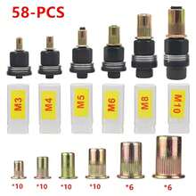 3-In-1 Carbon Steel Rivet Tool Kit, Manual Rivet Gun Set, Suitable For M3-M10 Snap Buttons, Universal Metal Fastening Tool For Automotive And Home Improvement - Black + Gold - View 11