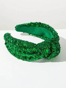 شريط رأس بألوان قوس اللامعة، قطعة رأس أنيقة وأنثوية براقة، مناسبة للارتداء اليومي، شريط شعر، حلقة شعر