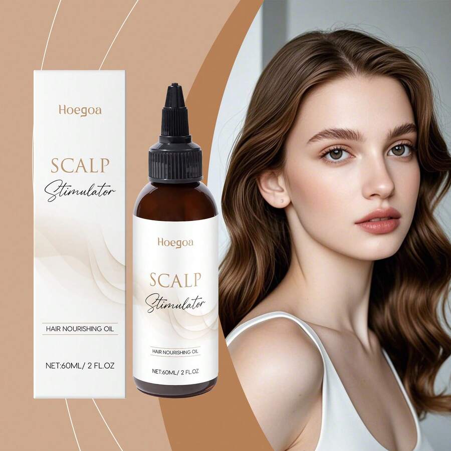 Aceite esencial para el cuidado del cuero cabelludo Hoegoa, nutre el cuero cabelludo, refrescante, no graso, hidratante suave, aceite esencial para el cuidado del cabello - Blanco y Negro - Ver 1