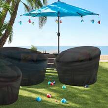 Waterproof Protective Cover Made Of Water-Resistant Oxford Fabric With Adjustable Drawstring For Saucer, Round And Egg-Shaped Wicker Patio Chairs.
