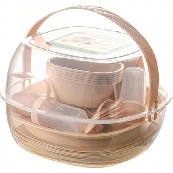 48Piece Portable Camping Tableware Set Reusable Plastic Cutlery And Dinnerware Kit With Spoon Fork And Plates For Outdoor Cooking Picnic Hiking BBQ Or Travel