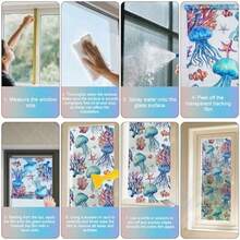 Stained Glass Window Film - Ocean Style, 3D Holographic Stickers For Home/Office Decor, Easy Apply & Reusable - As Pic - View 6