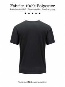 Customize Personalized T-Shirts, Men's Sports T-Shirts, Perfect As A Valentine's Day Gift - You Can Add Photos (Girlfriend, Wife) To Design Your Own Personalized Printed T-Shirt. - Black - View 3