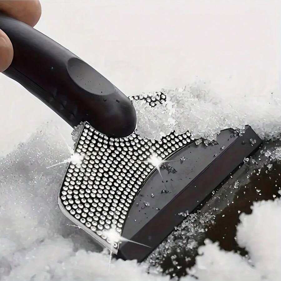 1件装闪亮水晶钻石汽车雪铲,挡风玻璃除冰刮刀,防刮雪刷,冬季挡风玻璃除霜除冰工具,便携式汽车除雪工具,适用于大多数车辆 - 多色 - 查看 1