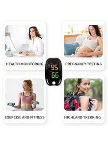 Belovedone 指尖脉搏血氧仪，小巧设计，可监测血氧/心率，方便户外和居家使用 - 需要2节AAA电池 - 黑與白 - 查看 9