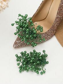 1 para eleganckich, koralikowych akcesoriów do butów w kształcie gwiazdek (odpowiednich do wysokich obcasów i na oficjalne okazje), geometryczny wzór, tworzywo sztuczne ABS (żywica ABS), perła, festiwal na świeżym powietrzu