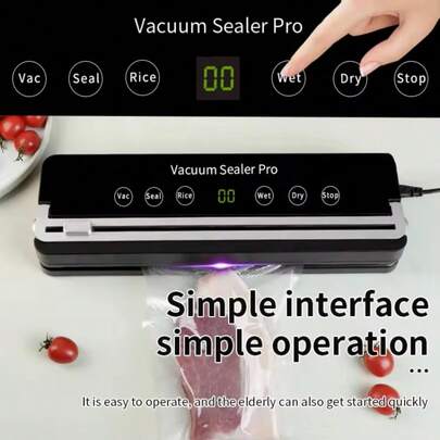 3-In-1 Smart Vacuum Food Sealer,30cm Extended Vacuum Sealer With Automatic Cutter & UV Sterilization - Smart Touch Control For Ultimate Food Freshness,Gift, Present, Celebration