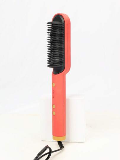 1 Pc Multifunctional Hot Air Comb,4-In-1 Hot Air CombHair Dryer, For Hair Curler & Straightener, Puffy Hairstyling,One-Step Volumizer Hair Dryer And Styler,Less Frizz, More Shine And Less Heat Damage For Salon-Style Blowouts Black/Pink