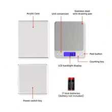 0.01g High Precision Mini Smart Digital Scale, Stainless Steel Jewelry Food Weight Scale, Portable Home Baking Measuring Tool, LED Backlit Multi-Unit Switchable, Multifunctional Accurate Kitchen Scale (Batteries Not Included) - Silver - View 4