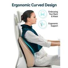EASE Ergonomic Lumbar Support Cushion, Memory Foam Back Support For Car Seat Office Chair Gaming Chair, Backrest Wi...