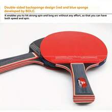 Boli Table Tennis Racket Set, 2 Paddles 4 Balls With Net Frame, Training & Entertainment, Beginner Home Racket, Horizontal Grip - Black - View 6