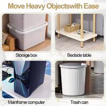 1/4/12个装自粘迷你万向轮，360°旋转轮，重型双滚珠轴承，适用于厨房电器、小型家具、垃圾桶、储物盒、咖啡机 - 触控和遥控金属轮