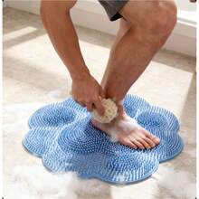 1pc Non-Slip Shower Foot & Back Scrubber Mat - Easy Clean Bath Massage Pad For Enhanced Exfoliation And Relaxation - Multicolor - View 3