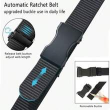 LionVII Ratchet Belts For Men Slide Belt With Automatic Buckle For Men Dress Adjustable Trim To Fit 2849" Waist [130cm L X 3.5cm W] - Navy Blue - View 5