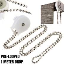 4 Sets (8M) Continuous Pre-Looped Metal Chain For Roller Blinds Curtain - Silver - View 1