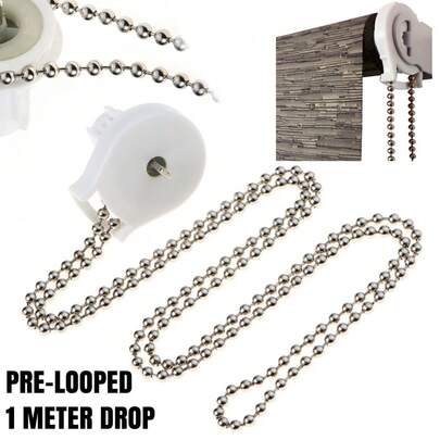 4 Sets (8M) Continuous Pre-Looped Metal Chain For Roller Blinds Curtain